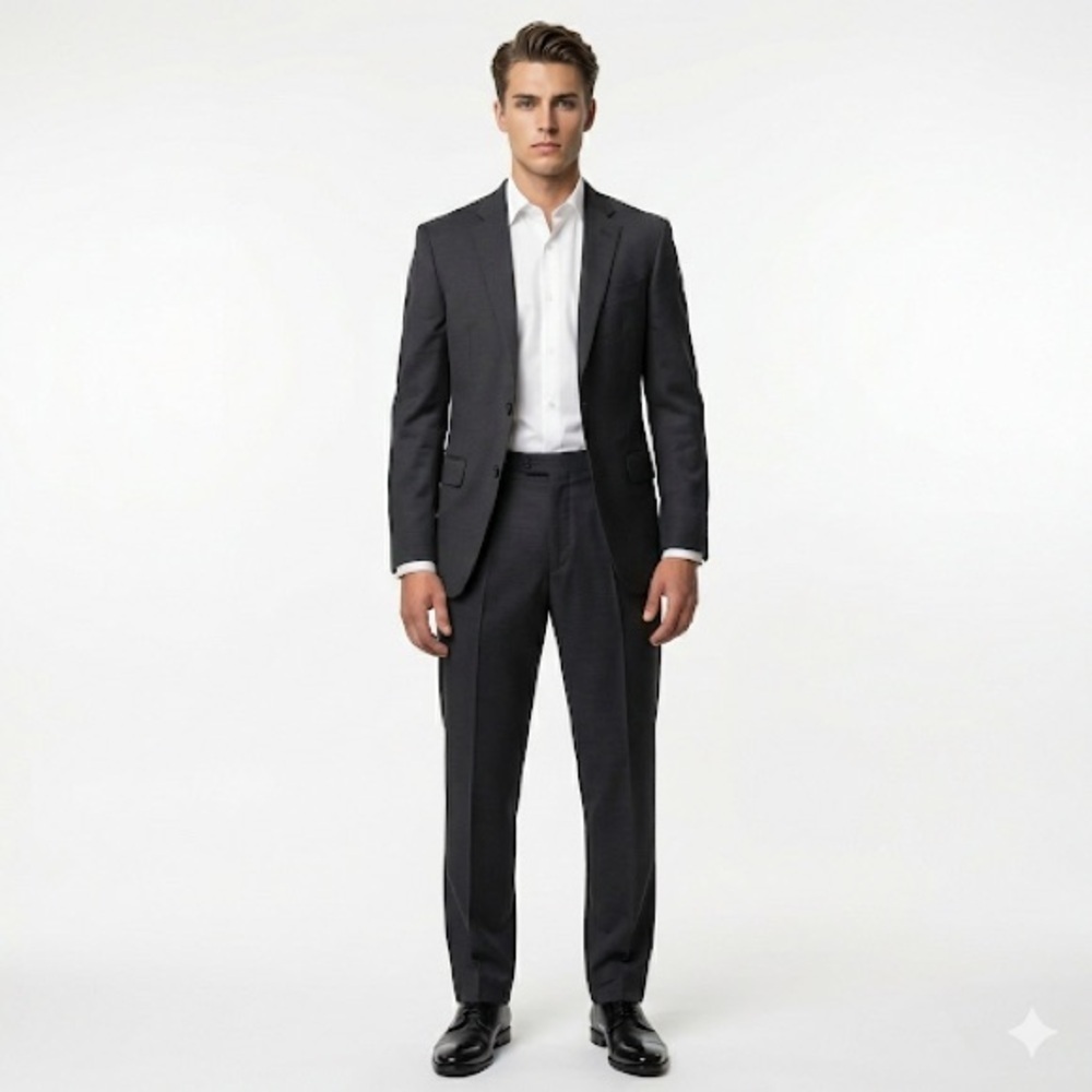 Joseph Abboud Mens Wool Suit Super 100s Gray 46X Long